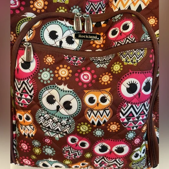 Rockland Owl Print Rolling Tote for Travel, Crafts or Storage - Picture 9 of 16